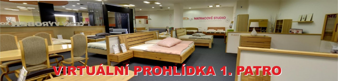 Virtuální prohlídka HANY nábytek matrace OD DON Hradec Králové 1 patro